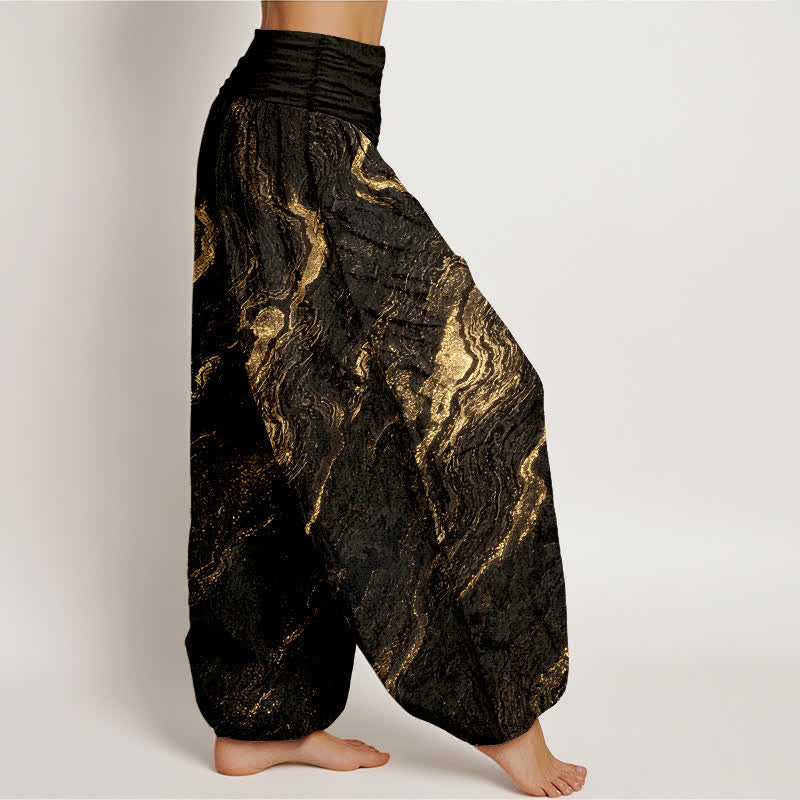 Buddha Stones Dames harembroek van 100% Cotton katoen met elastische tailleband en ribbels - image 10