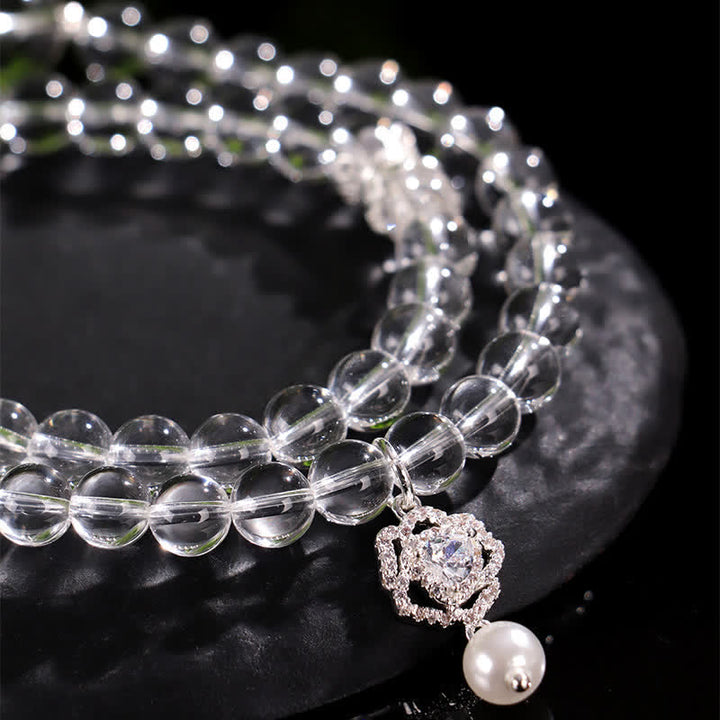 Buddha Stones Armband van natuurlijk helder kwarts met parelmoerglans - image 10