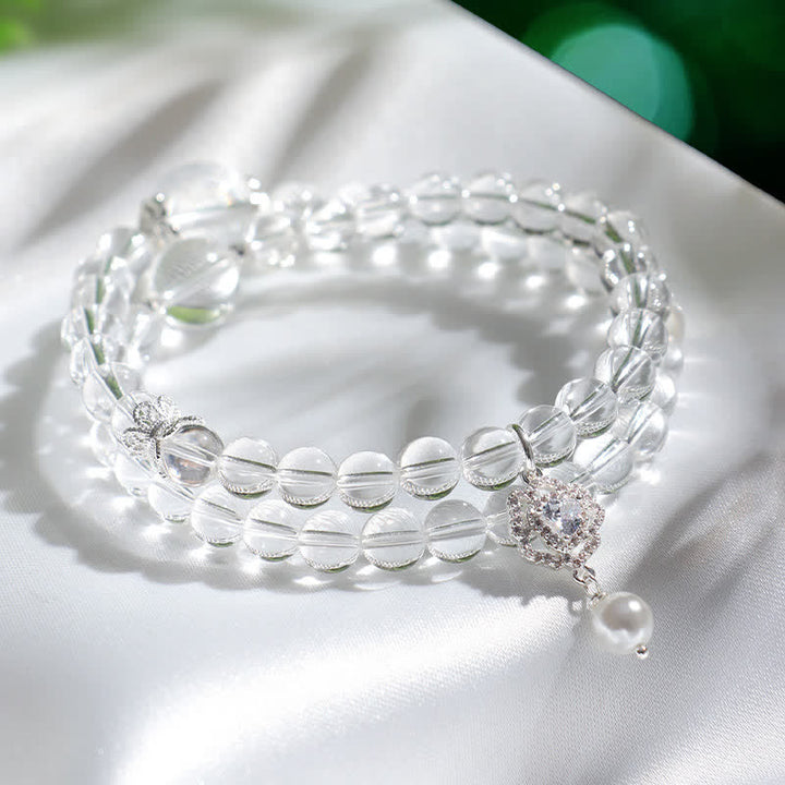 Buddha Stones Armband van natuurlijk helder kwarts met parelmoerglans - image 8