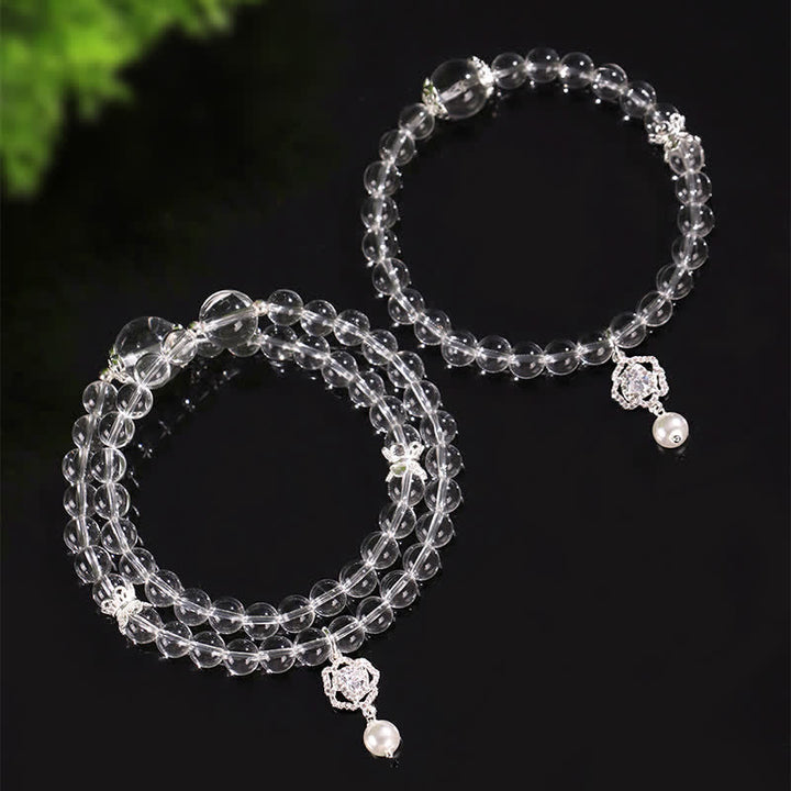 Buddha Stones Armband van natuurlijk helder kwarts met parelmoerglans - image 11
