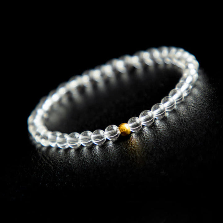 Buddha Stones Armband van natuurlijk helder kwarts (4 mm) - Helder kwarts (Polsomtrek: 14-15 cm) - image 0