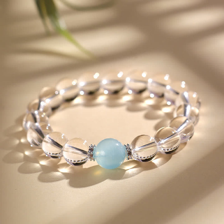 Buddha Stones Helende Armband van helder kwarts en aquamarijn - image 7