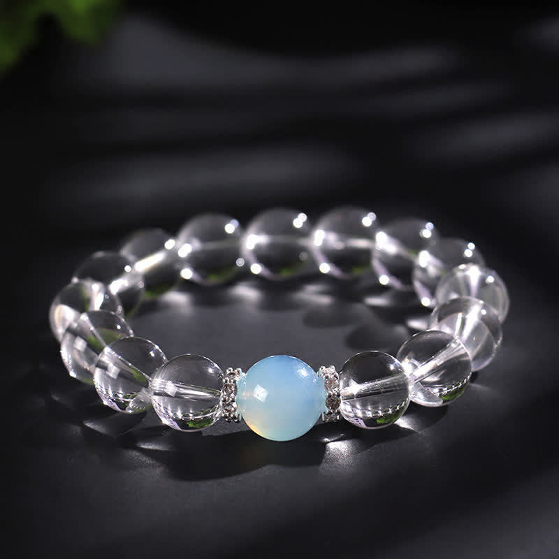 Buddha Stones Helende Armband van helder kwarts en aquamarijn - 12mm helder kwarts (Polsomtrek: 17-18 cm) - image 10