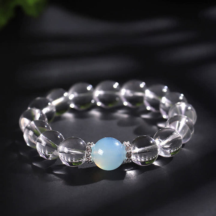 Buddha Stones Helende Armband van helder kwarts en aquamarijn - 12mm helder kwarts (Polsomtrek: 17-18 cm) - image 10