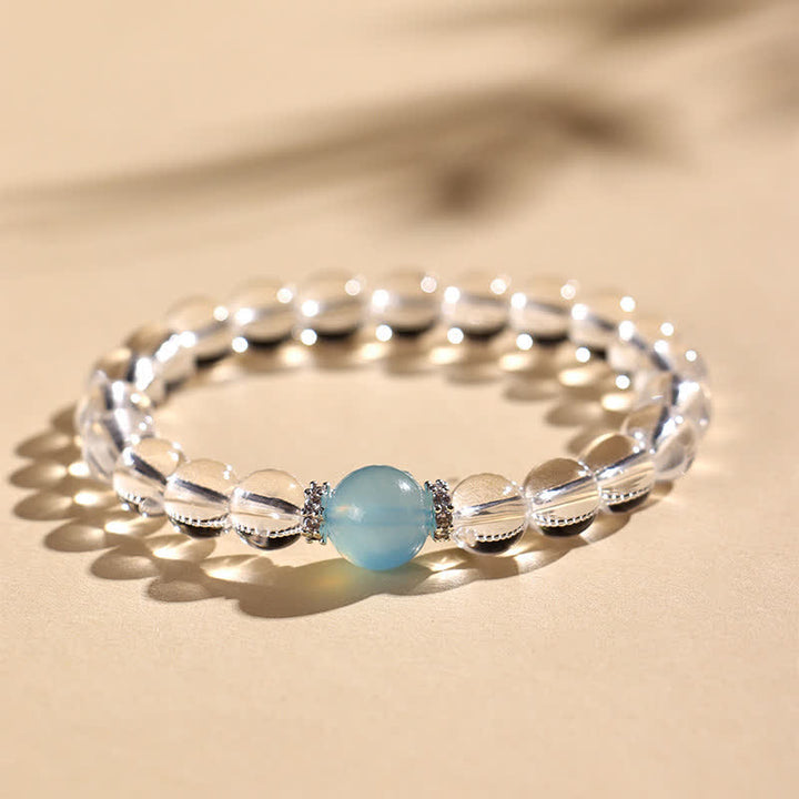 Buddha Stones Helende Armband van helder kwarts en aquamarijn - image 1