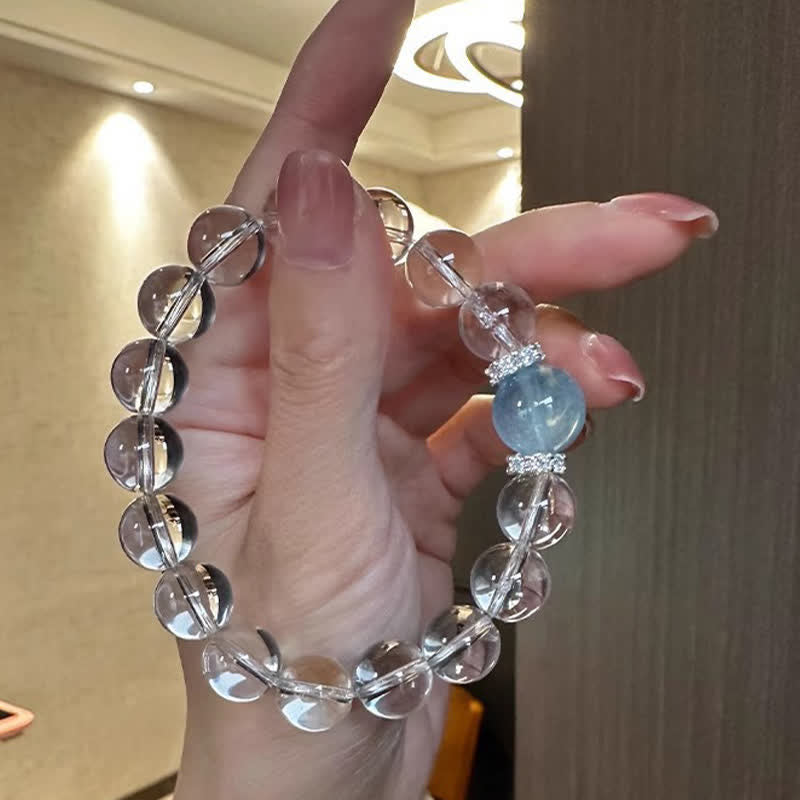 Buddha Stones Helende Armband van helder kwarts en aquamarijn - image 9