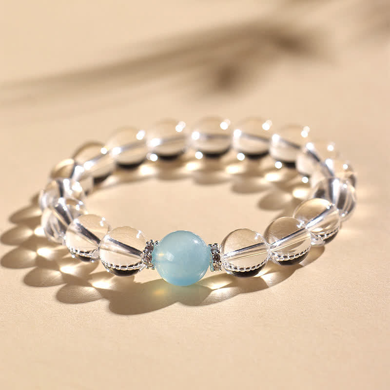 Buddha Stones Helende Armband van helder kwarts en aquamarijn - image 4