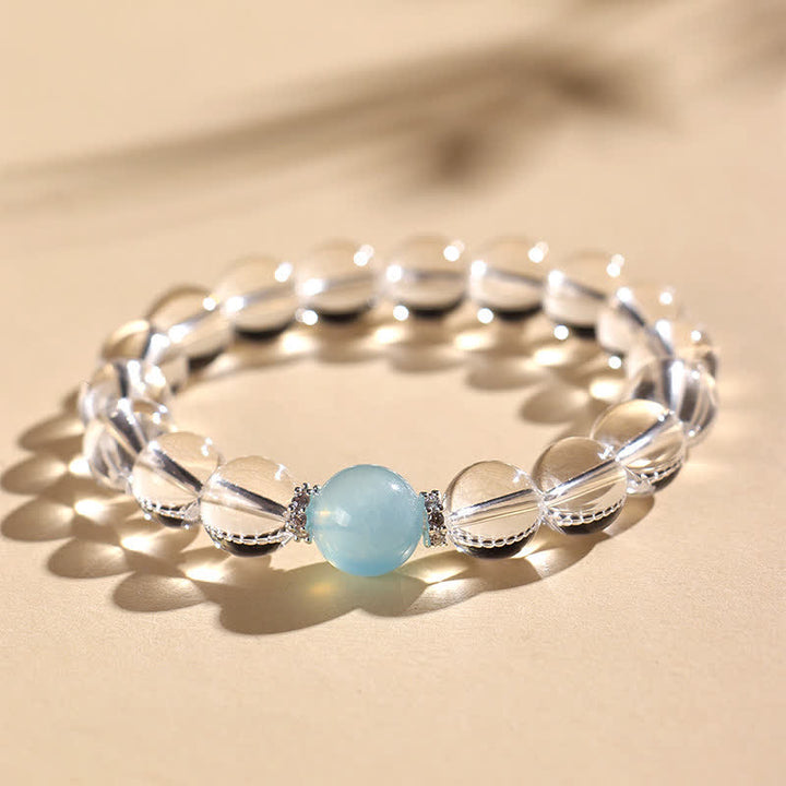 Buddha Stones Helende Armband van helder kwarts en aquamarijn - image 4