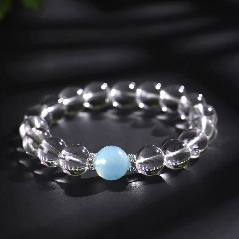 Buddha Stones Helende Armband van helder kwarts en aquamarijn - image 12