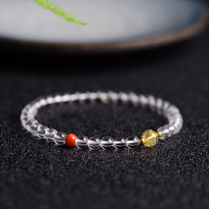 Buddha Stones Armband van natuurlijk helder kwarts - Helder kwarts (Polsomtrek: 14-15 cm) - image 0