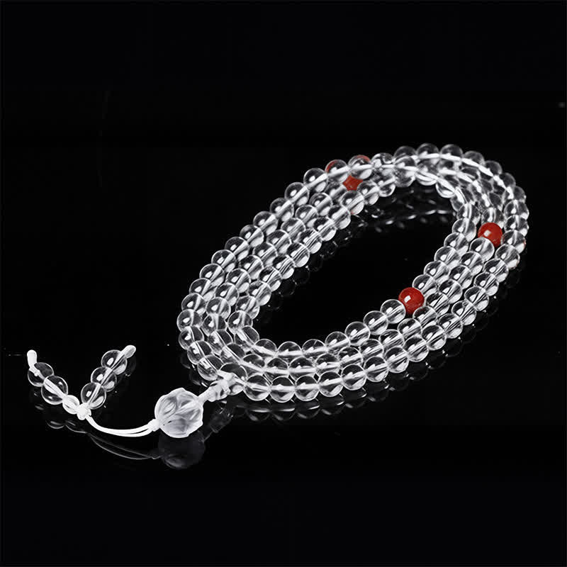 Buddha Stones Liuli Lotus Mala met 108 ronde kralen voor verlichting - image 1