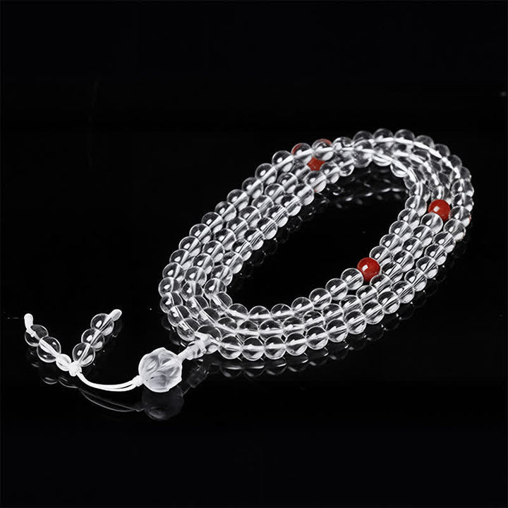 Buddha Stones Liuli Lotus Mala met 108 ronde kralen voor verlichting - image 1