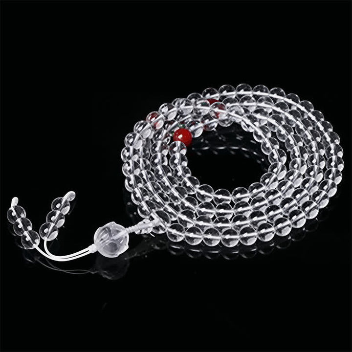 Buddha Stones Liuli Lotus Mala met 108 ronde kralen voor verlichting - image 2