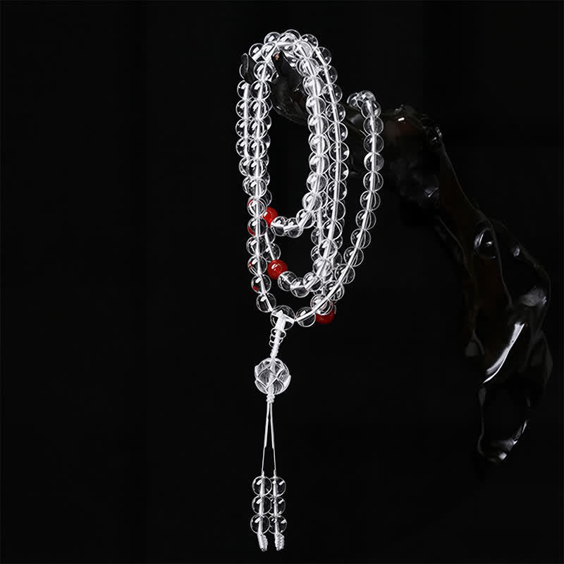 Buddha Stones Liuli Lotus Mala met 108 ronde kralen voor verlichting - image 3
