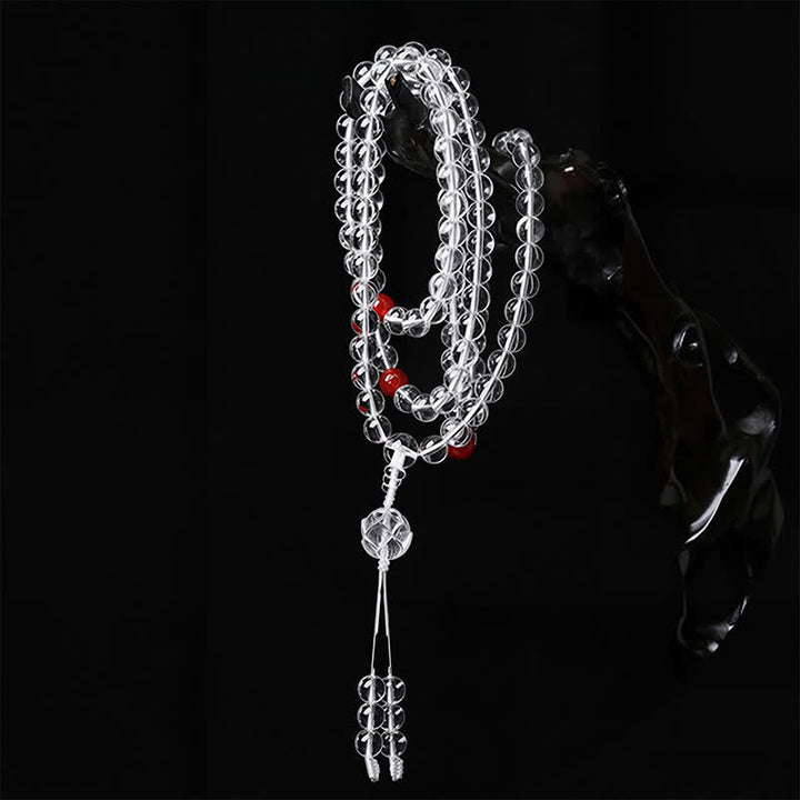 Buddha Stones Liuli Lotus Mala met 108 ronde kralen voor verlichting - image 3