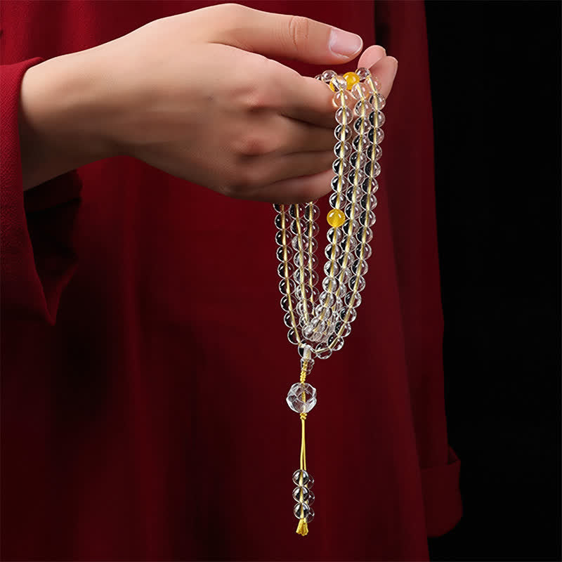 Buddha Stones Liuli Lotus Mala met 108 ronde kralen voor verlichting - image 11