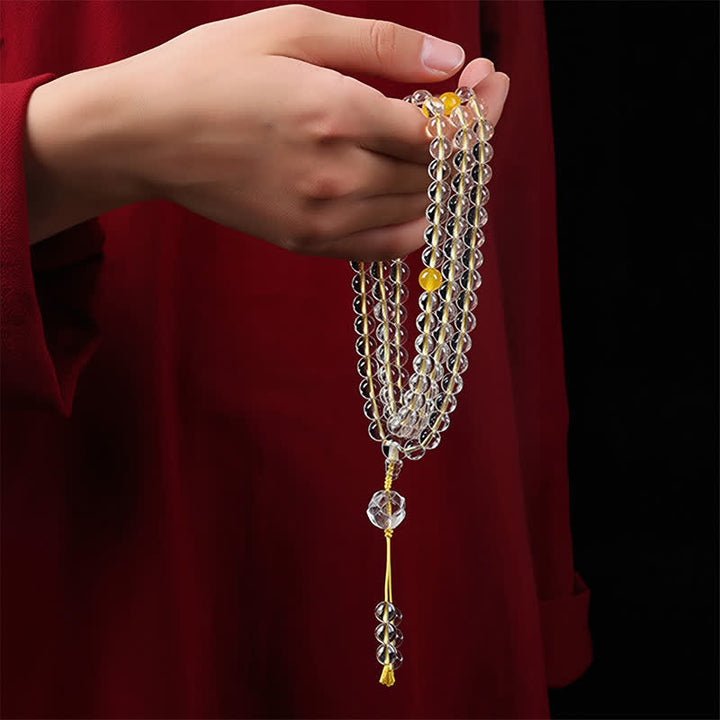 Buddha Stones Liuli Lotus Mala met 108 ronde kralen voor verlichting - image 11