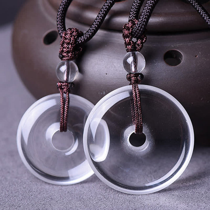 Buddha Stones Natuurlijke heldere kwarts vredesgesp beschermingskoord Ketting - image 11