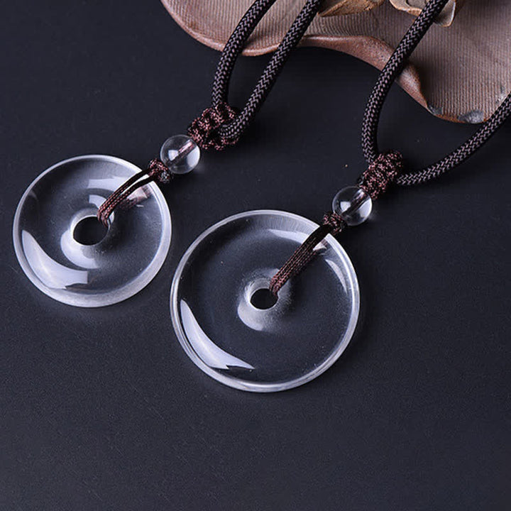 Buddha Stones Natuurlijke heldere kwarts vredesgesp beschermingskoord Ketting - image 10