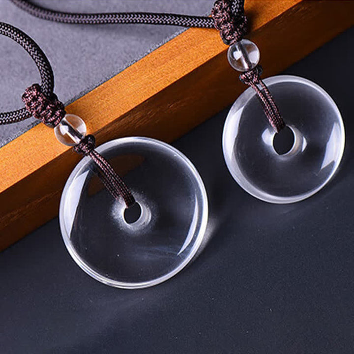 Buddha Stones Natuurlijke heldere kwarts vredesgesp beschermingskoord Ketting - image 12