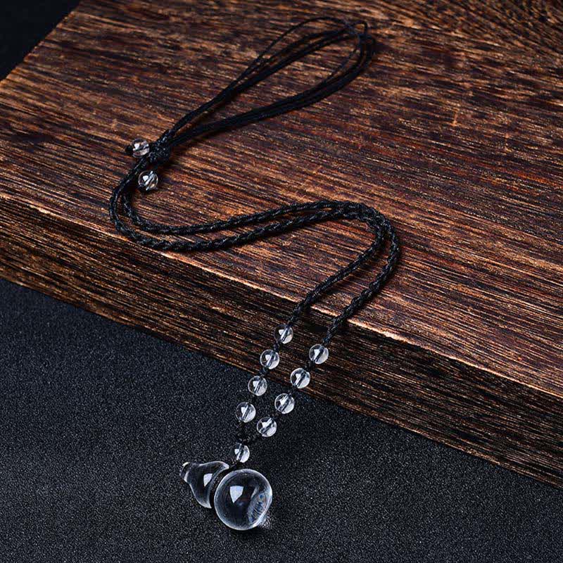 Buddha Stones Natuurlijke heldere kwarts kralenketting met beschermingselementen in de vorm van een Ketting - Kralenkoord van heldere kwarts - image 0