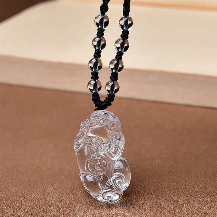 Buddha Stones Natuurlijke heldere kwarts PiXiu Clarity kralen Ketting - image 1