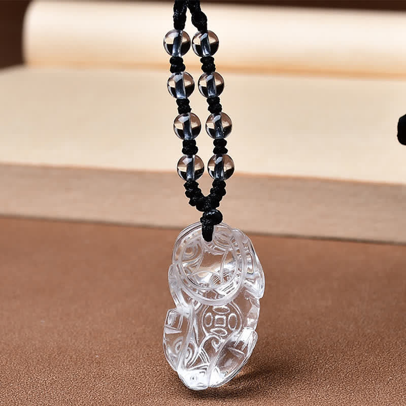 Buddha Stones Natuurlijke heldere kwarts PiXiu Clarity kralen Ketting - image 3