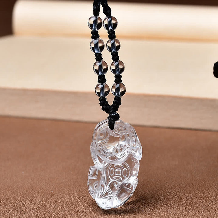 Buddha Stones Natuurlijke heldere kwarts PiXiu Clarity kralen Ketting - image 3