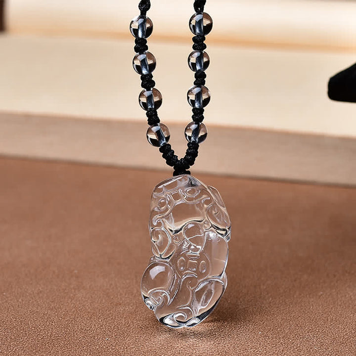 Buddha Stones Natuurlijke heldere kwarts PiXiu Clarity kralen Ketting - image 2