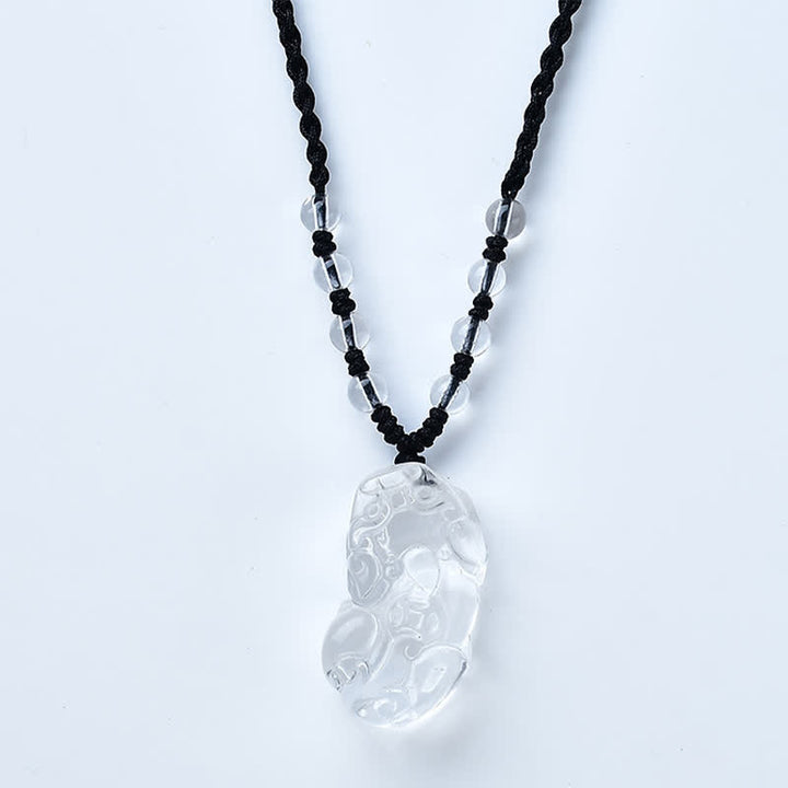 Buddha Stones Natuurlijke heldere kwarts PiXiu Clarity kralen Ketting - image 4