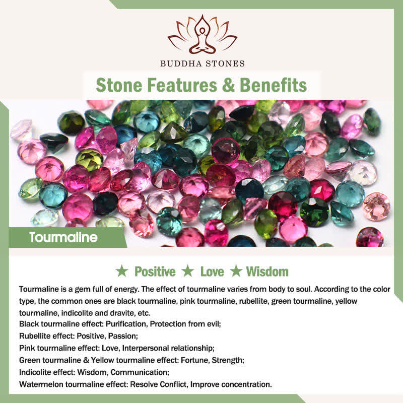 Buddha Stones Regenboog Toermalijn Koi Vis Positieve Ruw Geslepen Armband - image 5