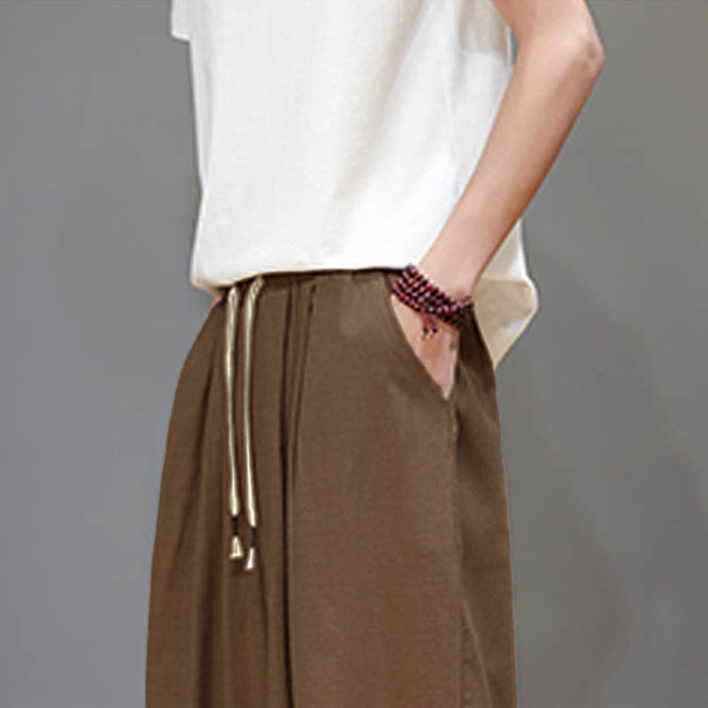 Buddha Stones Zomerse Zen Mouwboord met elastische Taille , Cropped model en Zakken - image 19