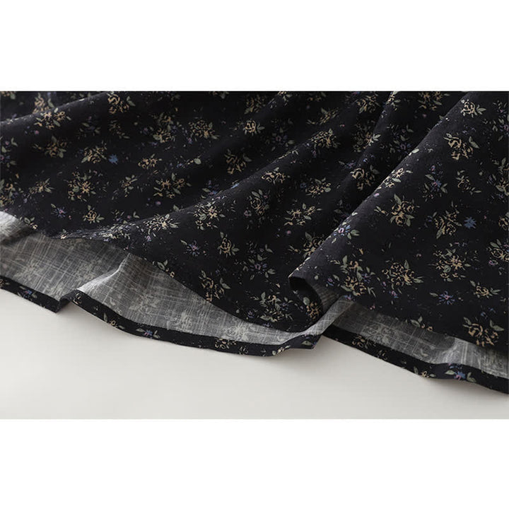 Buddha Stones Damesrok met bloemenprint, elastische Taille en ruches aan de zoom - image 7