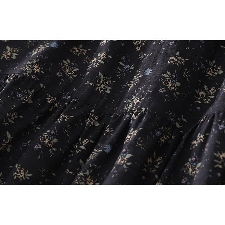 Buddha Stones Damesrok met bloemenprint, elastische Taille en ruches aan de zoom - image 10