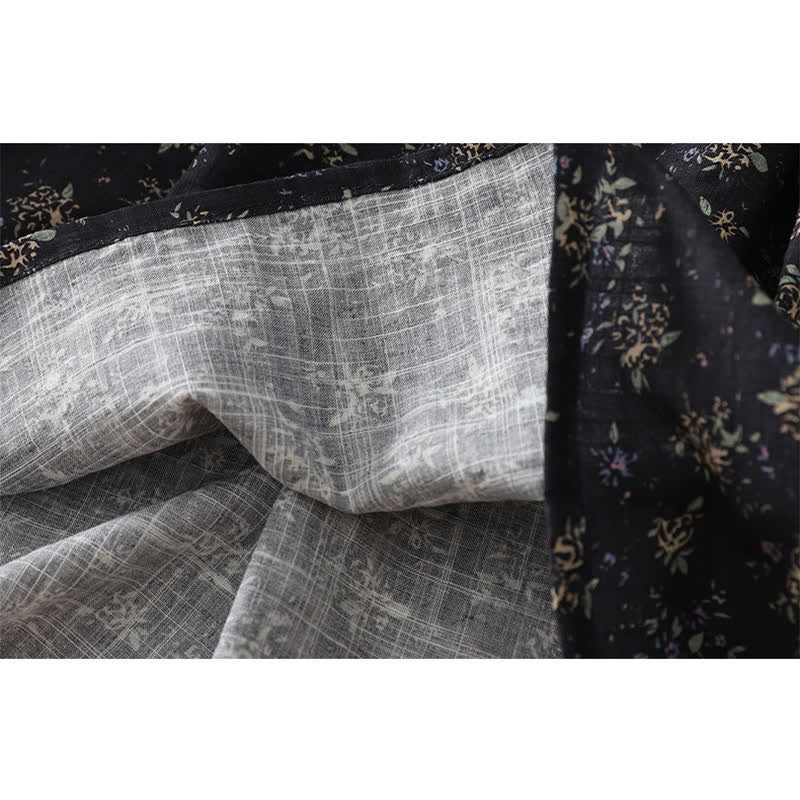 Buddha Stones Damesrok met bloemenprint, elastische Taille en ruches aan de zoom - image 9