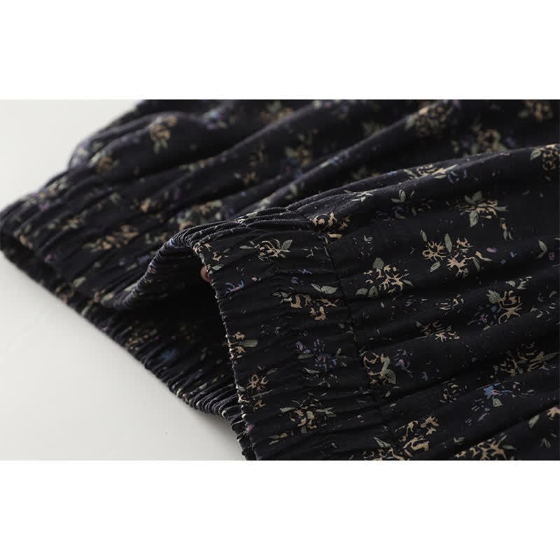 Buddha Stones Damesrok met bloemenprint, elastische Taille en ruches aan de zoom - image 6