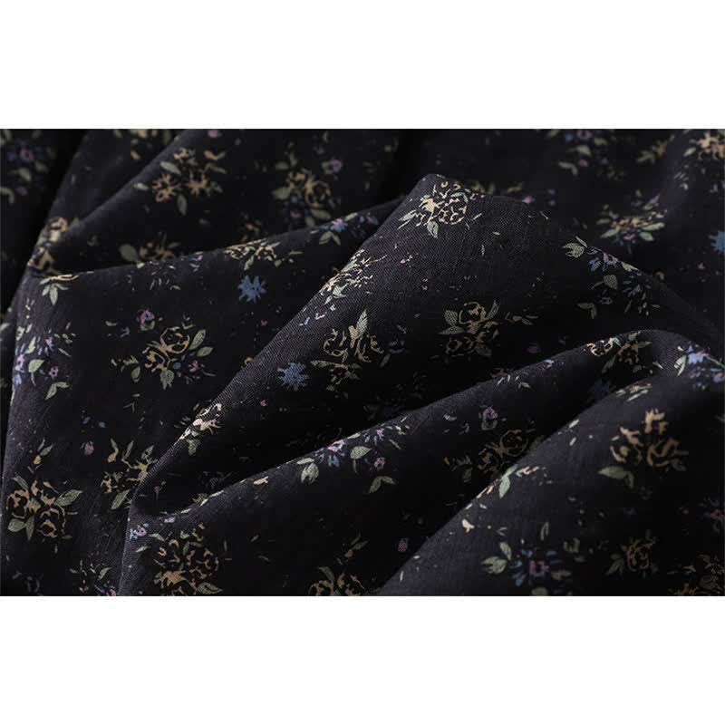 Buddha Stones Damesrok met bloemenprint, elastische Taille en ruches aan de zoom - image 11