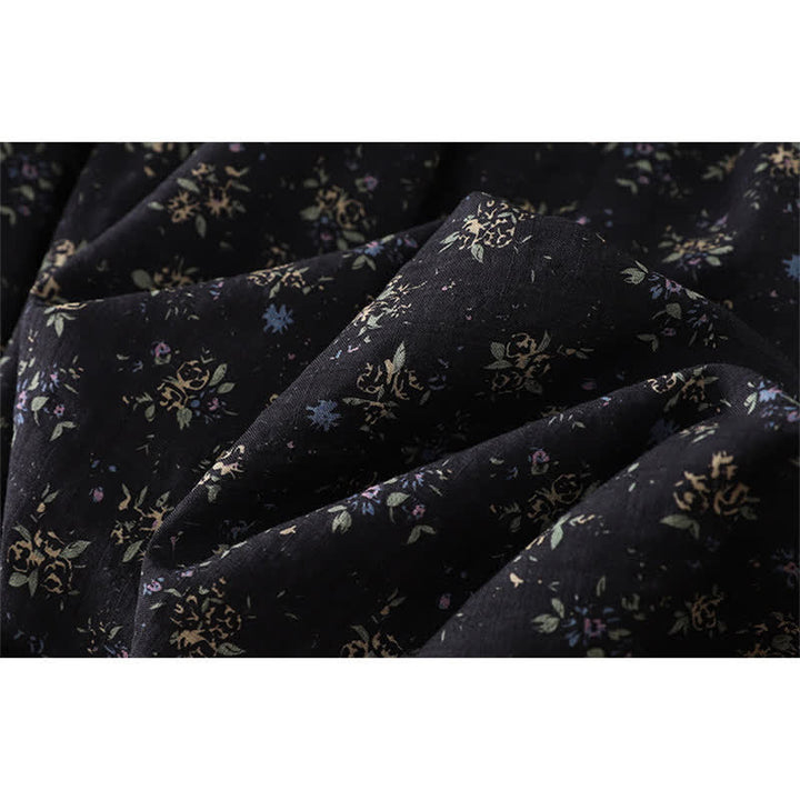 Buddha Stones Damesrok met bloemenprint, elastische Taille en ruches aan de zoom - image 11