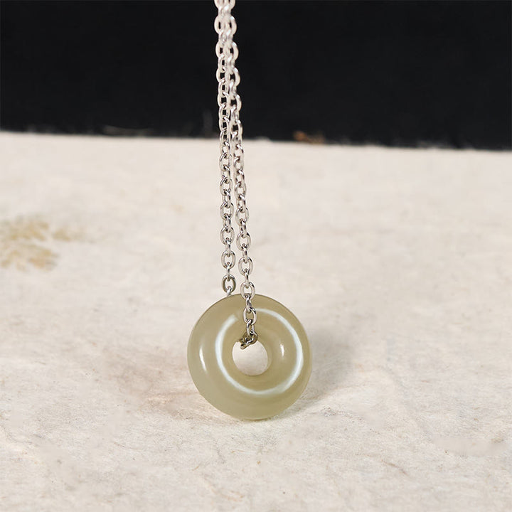 Buddha Stones Natuurlijke groene jade vredesgesp Ketting - image 11