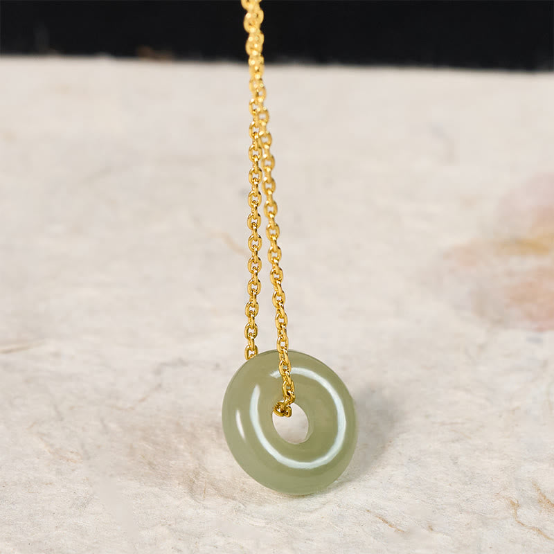Buddha Stones Natuurlijke groene jade vredesgesp Ketting - image 3