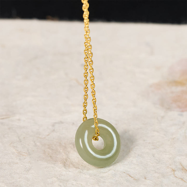 Buddha Stones Natuurlijke groene jade vredesgesp Ketting - image 3