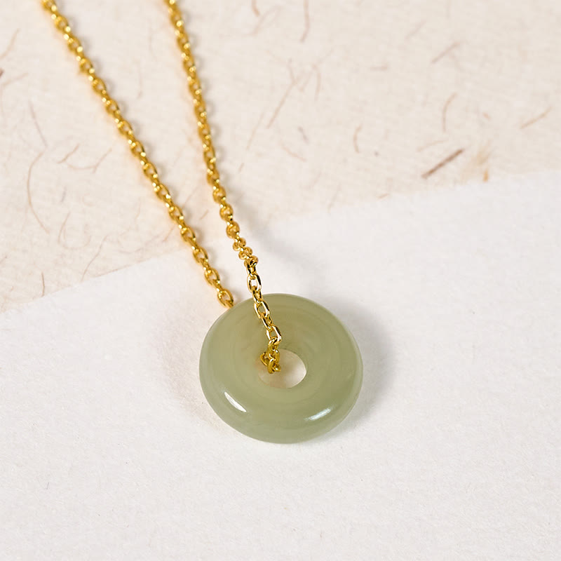 Buddha Stones Natuurlijke groene jade vredesgesp Ketting - image 2