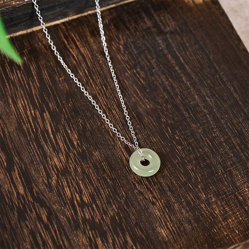 Buddha Stones Natuurlijke groene jade vredesgesp Ketting - image 12