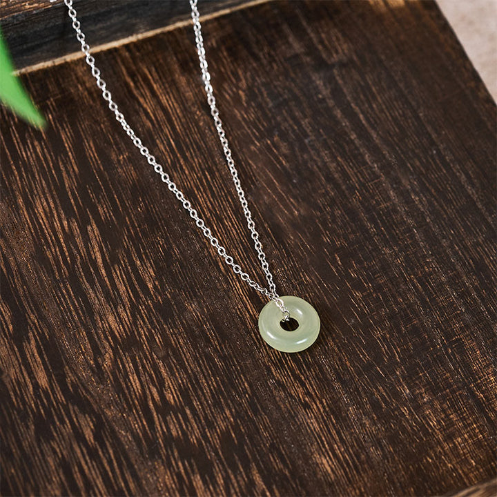 Buddha Stones Natuurlijke groene jade vredesgesp Ketting - image 12