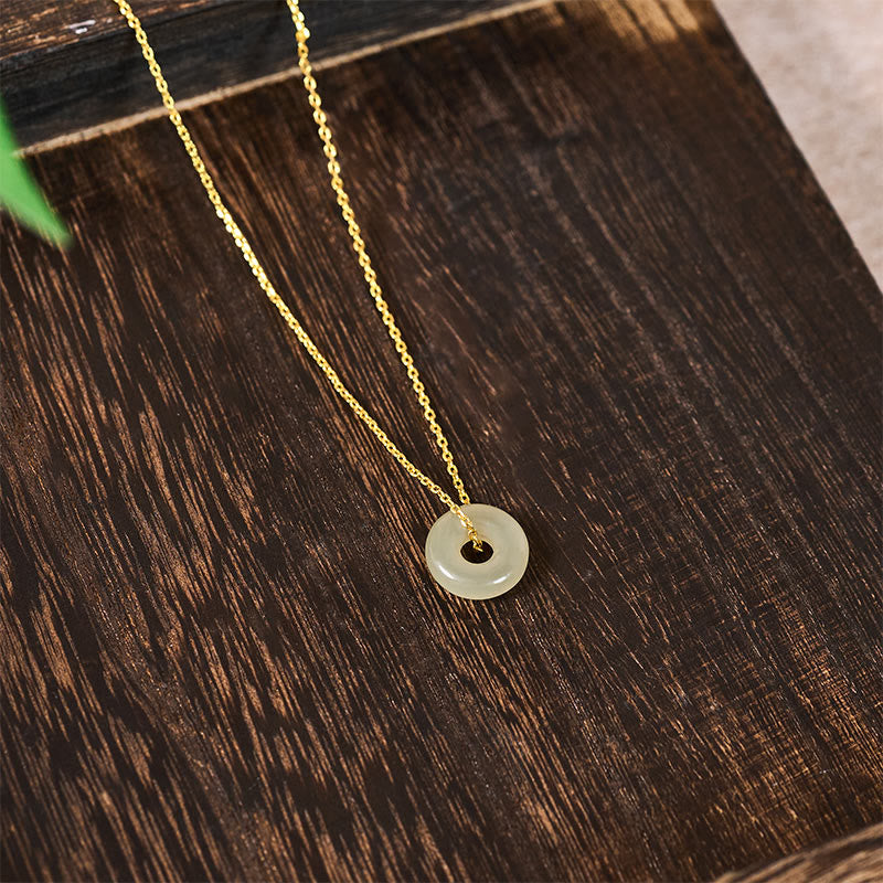 Buddha Stones Natuurlijke groene jade vredesgesp Ketting - image 4