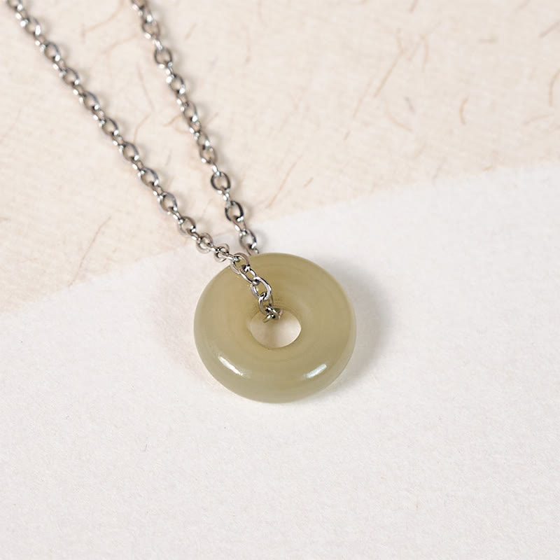 Buddha Stones Natuurlijke groene jade vredesgesp Ketting - image 10