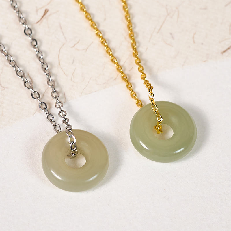 Buddha Stones Natuurlijke groene jade vredesgesp Ketting - image 1
