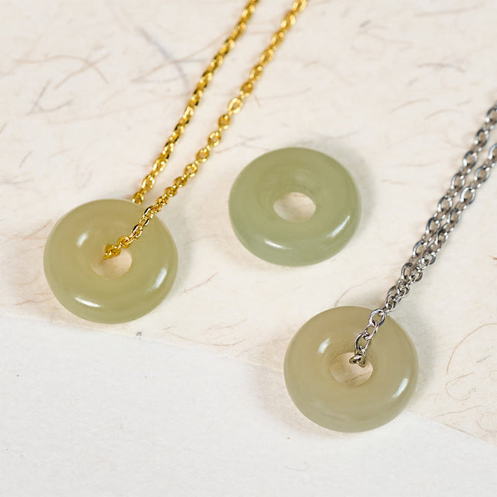 Buddha Stones Natuurlijke groene jade vredesgesp Ketting - image 15