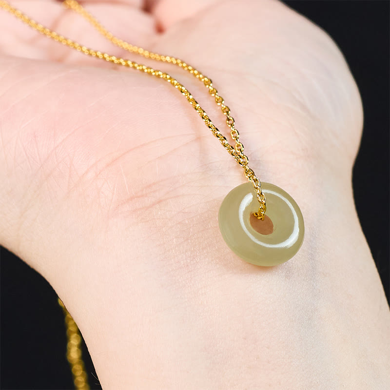 Buddha Stones Natuurlijke groene jade vredesgesp Ketting - image 8