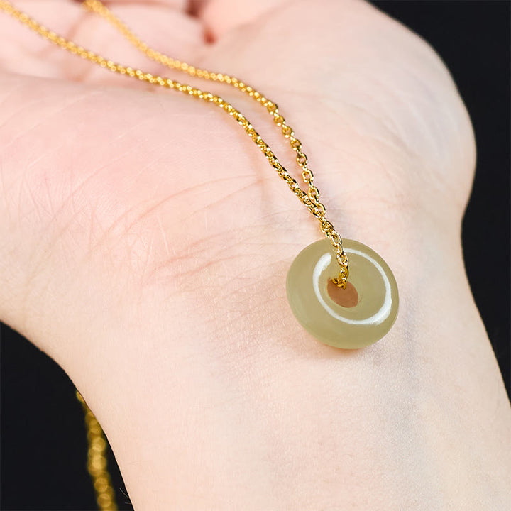 Buddha Stones Natuurlijke groene jade vredesgesp Ketting - image 8